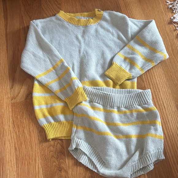 Fin & Vince Harbor Sweater Set - Seafoam/Mango 12-18m - Picture 3 of 9